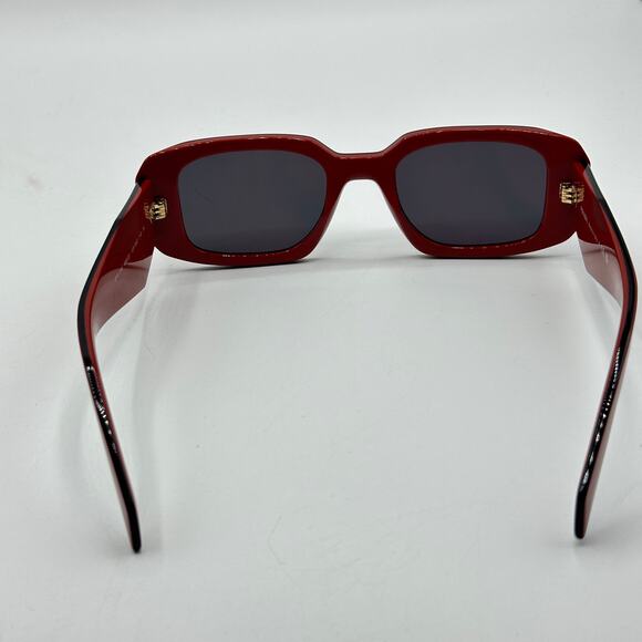 PRADA Symbole Diamond Rectangle Sunglasses Fiery Orange Red PR 17WS - Picture 12 of 14